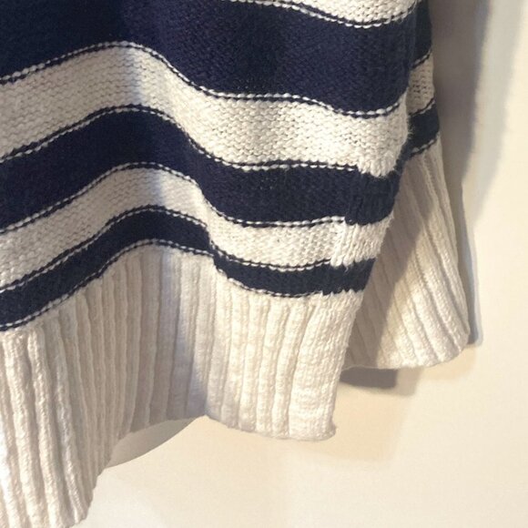 Gap SZS Oversized Hooded Navy & White  Cardigan Timeless Coastal Nautical Preppy - Picture 3 of 9